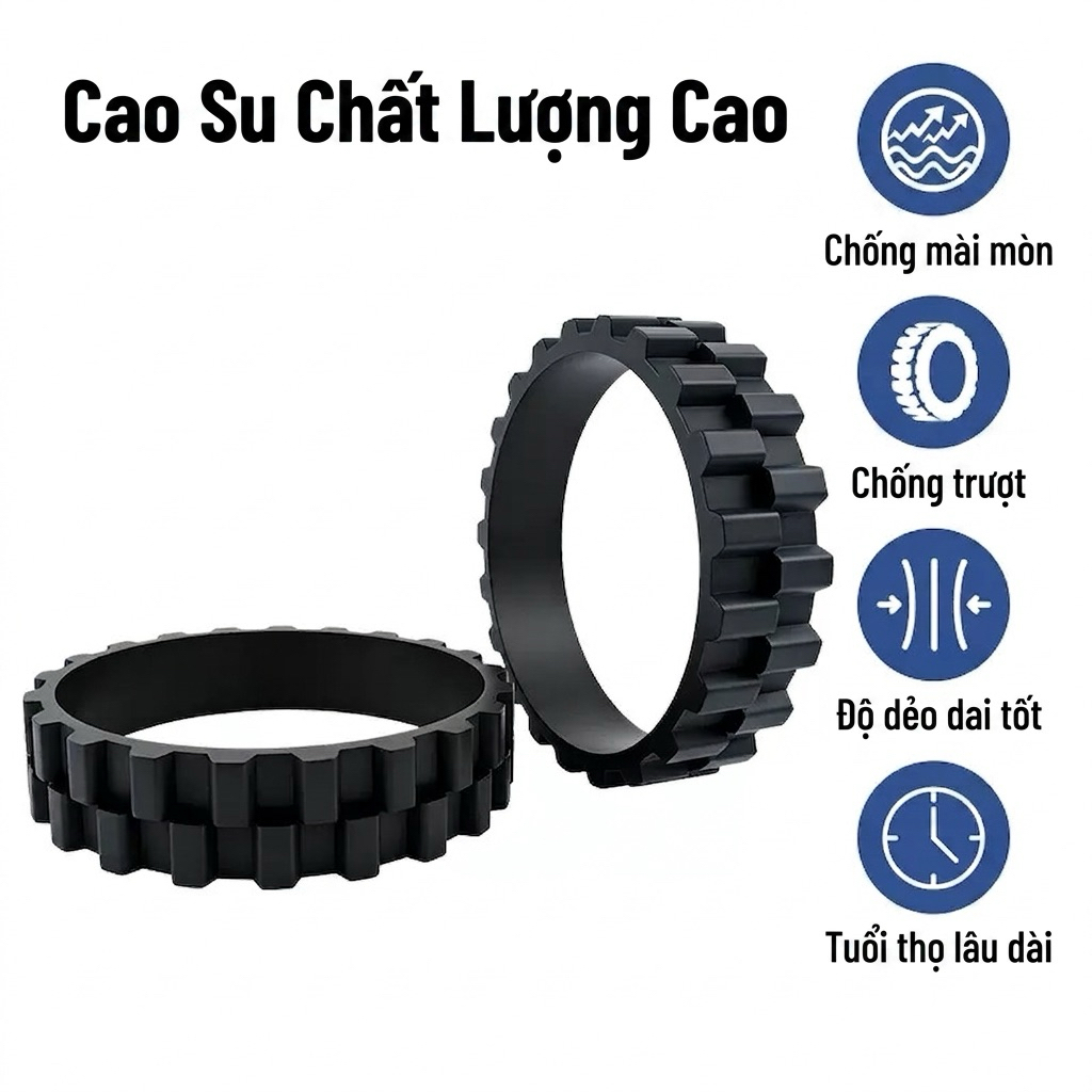 Lốp bánh xe thay thế cho robot lau hút bụi  Dreame D9, Dreame D9 Max, D9 Pro ,Dreame  Z10 Pro, Dream