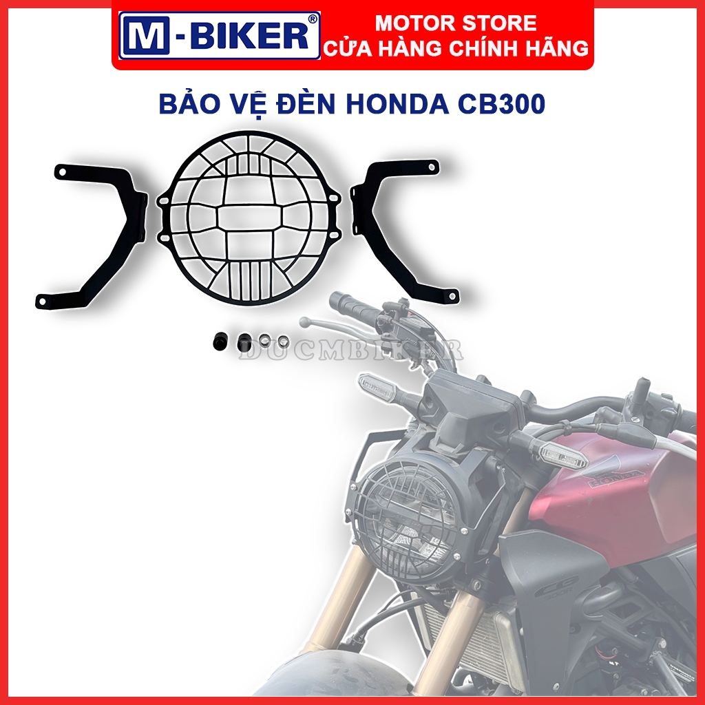 M-Biker | Bảo vệ đèn CB300, Che đầu đèn CB300, Ốp bảo vệ đèn CB300 Chất Liệu Thép Tấm CNC