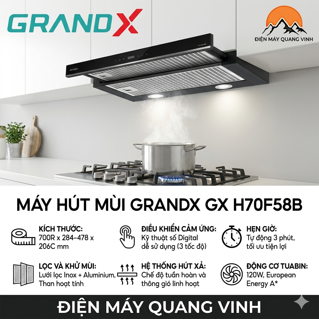 Máy Hút Mùi GrandX GX H70F58B