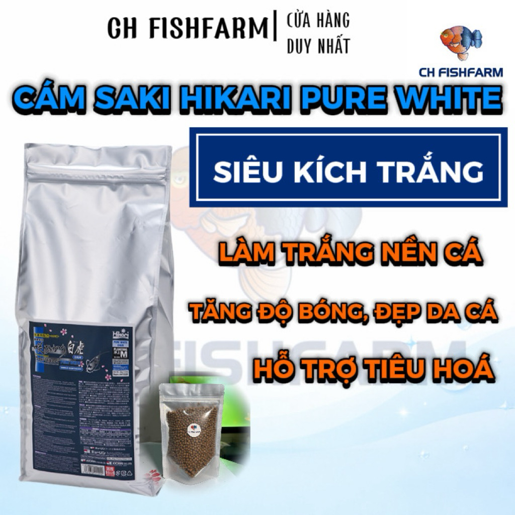 👉 (CHIẾT LẺ) Cám Cá Dưỡng Trắng Hikari Pure White size M | Thức Ăn Cá Chép Phi Tần | Cám Nhật Bản Ch
