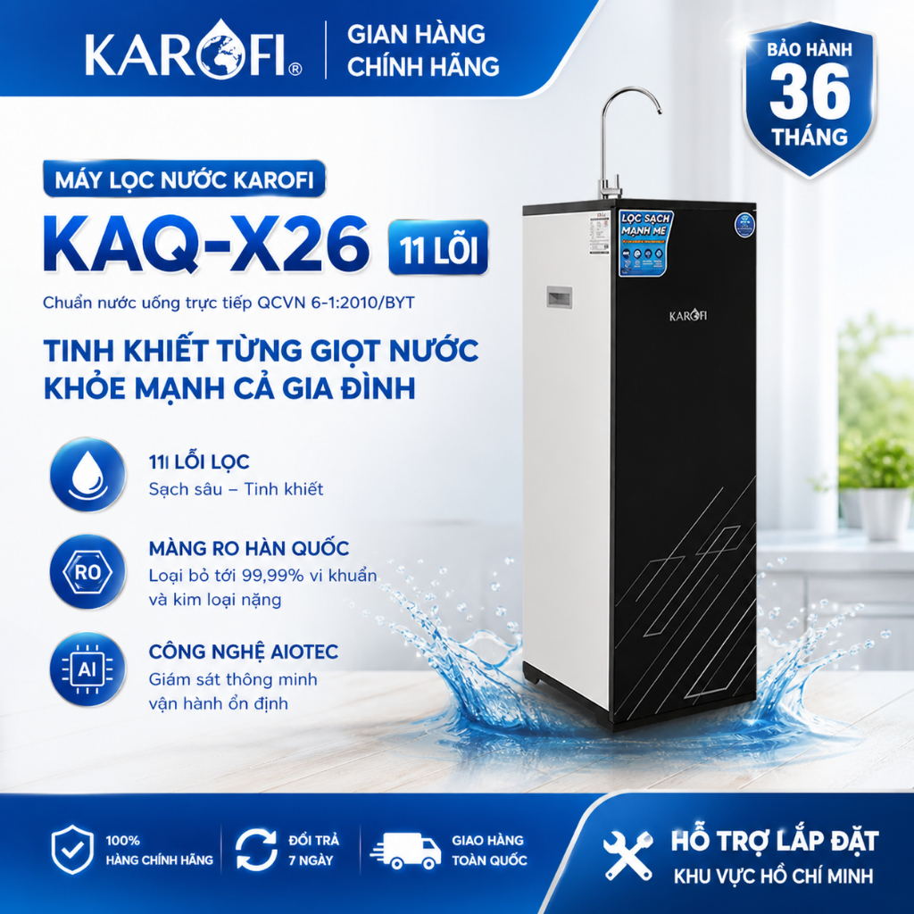 Máy lọc nước RO karofi KAQ-X26 10 lõi