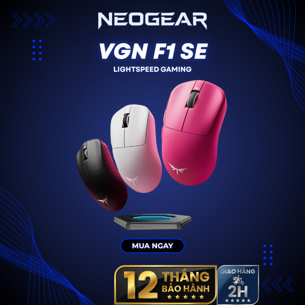 Chuột Gaming Không Dây VGN Dragonfly MOBA F1/F1 Pro/F1 Promax/ VXE V3, Siêu Nhẹ, Tracking Chuẩn, FPS