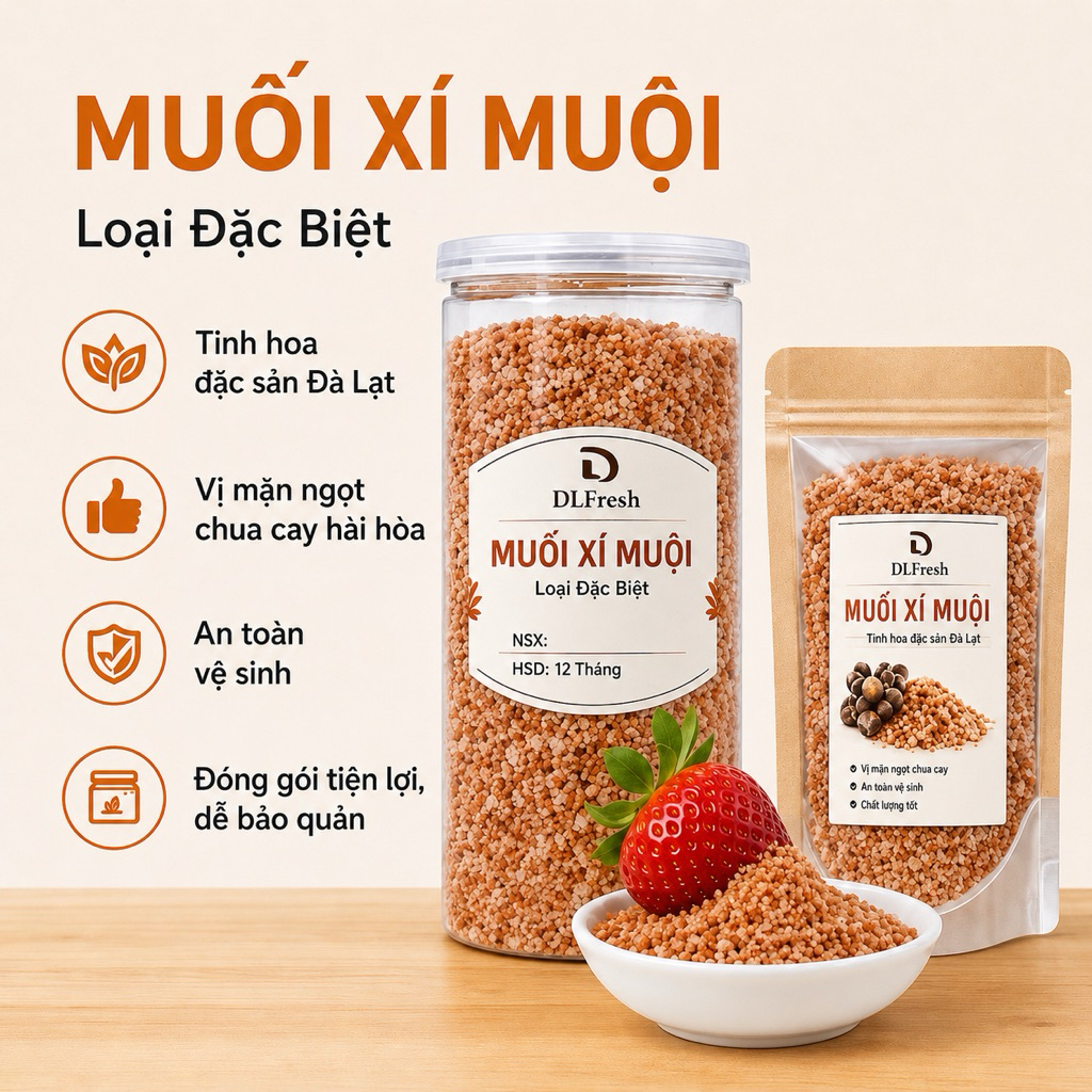 Muối Xí Muội DLFresh – Muối Chấm Trái Cây Chua Cay Mặn Ngọt Đặc Sản Đà Lạt