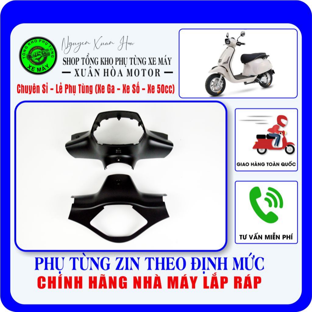 Bộ ốp đầu đèn Vespa ESPERO DIAMOND PLUS/ ESPERO ENIGMA (Đồng hồ điện tử, đèn pha kim cương) Hàng chí