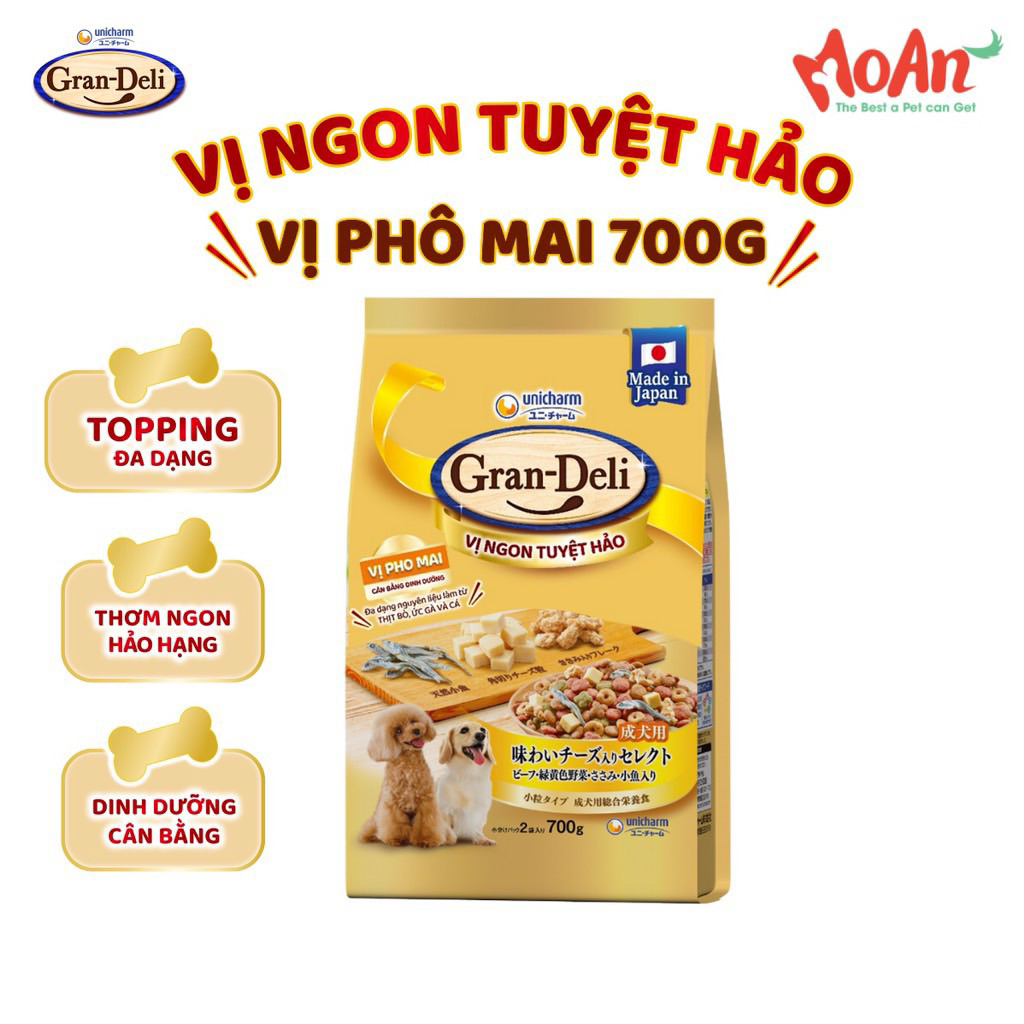 Hạt Gran-Deli Unicharm Nhật Bản cho Cún mọi độ tuổi 700g