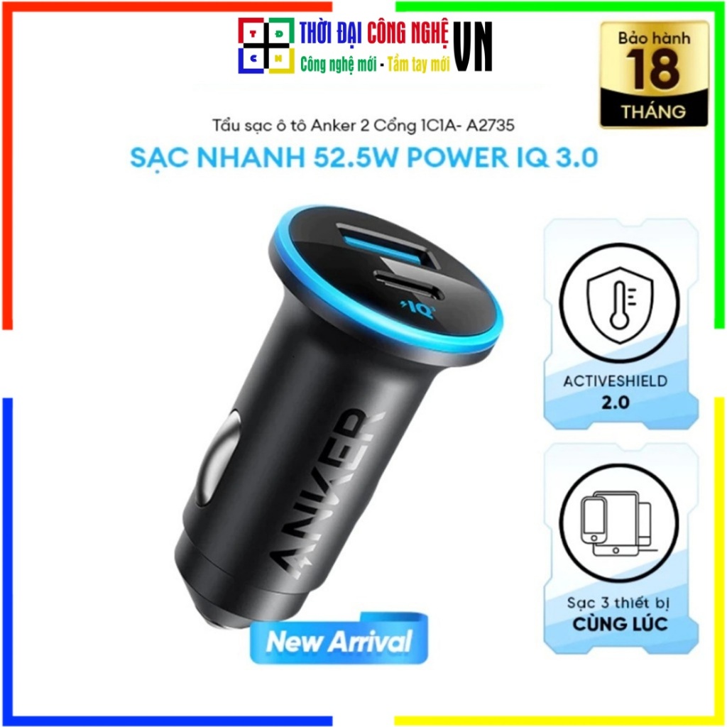 Củ Sạc Nhanh ANKER 323 PD 33W 2 Cổng (USB-C & USB-A) - A2735 - Chính Hãng Viettel Phân Phối - Bảo Hà