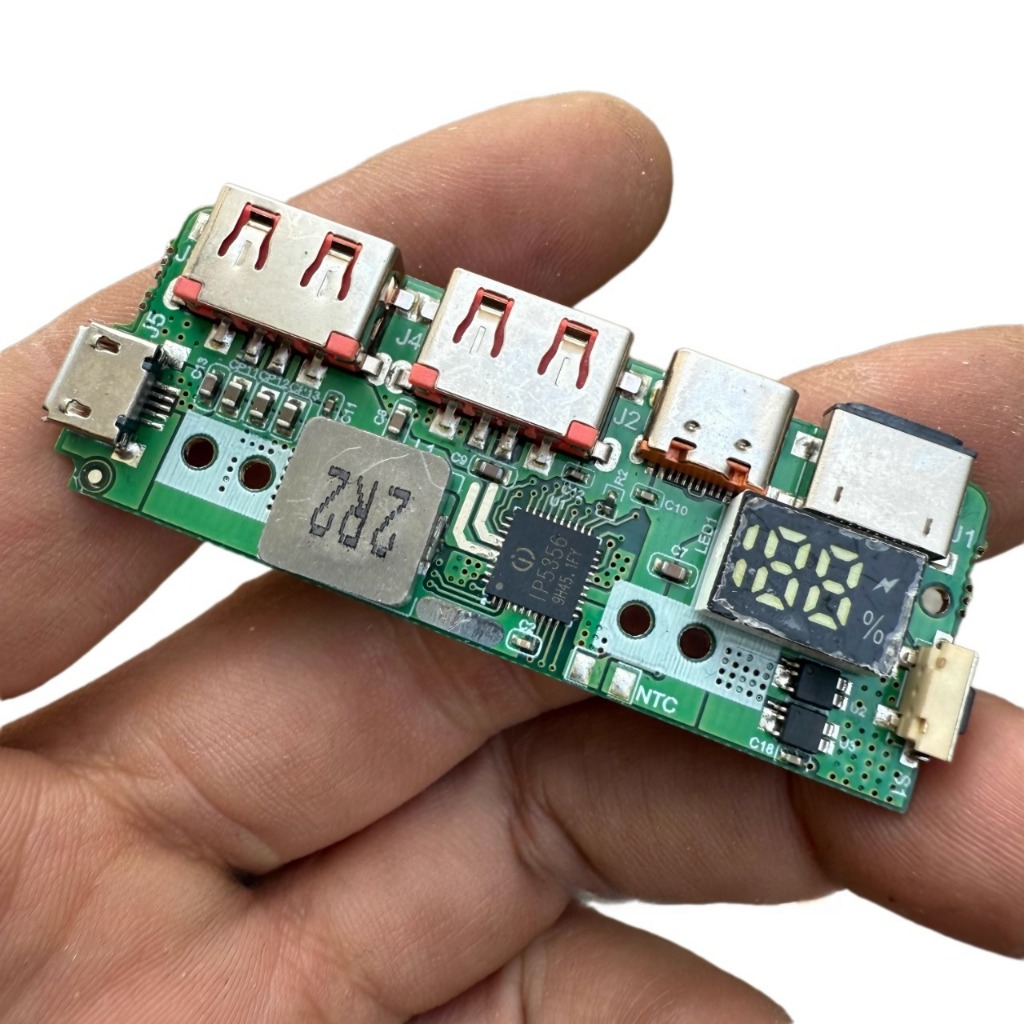 Bo mạch sạc nhanh IP5356 22.5W hỗ trợ PD3.0 QC3.0 có màn hình hiển thị % pin DIY box sạc dự phòng