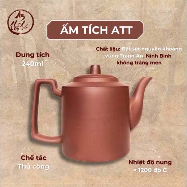 Ấm Tích An Thổ Túc | Đất Nung >1200°C, Không Men – Ấm Trà Truyền Thống Việt Cao Cấp