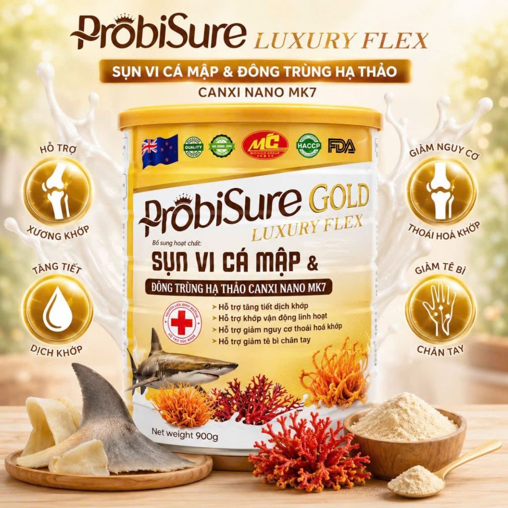 ProbiSure Gold Luxury Flex – Sụn Vi Cá Mập & Đông Trùng Hạ Thảo Hỗ Trợ Xương Khớp Khỏe Mạnh