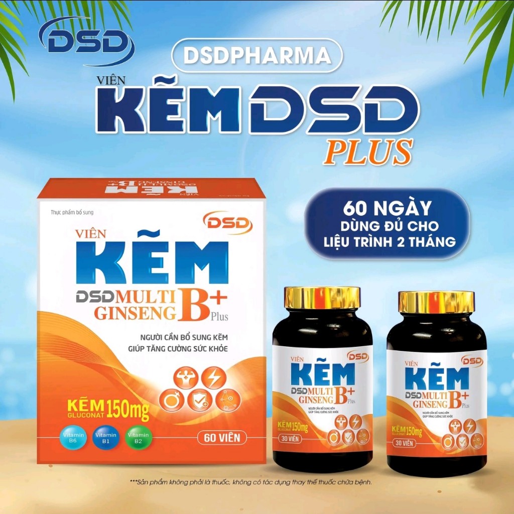 Kẽm DSD Plus 30 Ngày 60 Ngày - Viên uống DSD bổ sung Kẽm Biozinc - Tăng cường sức khỏe