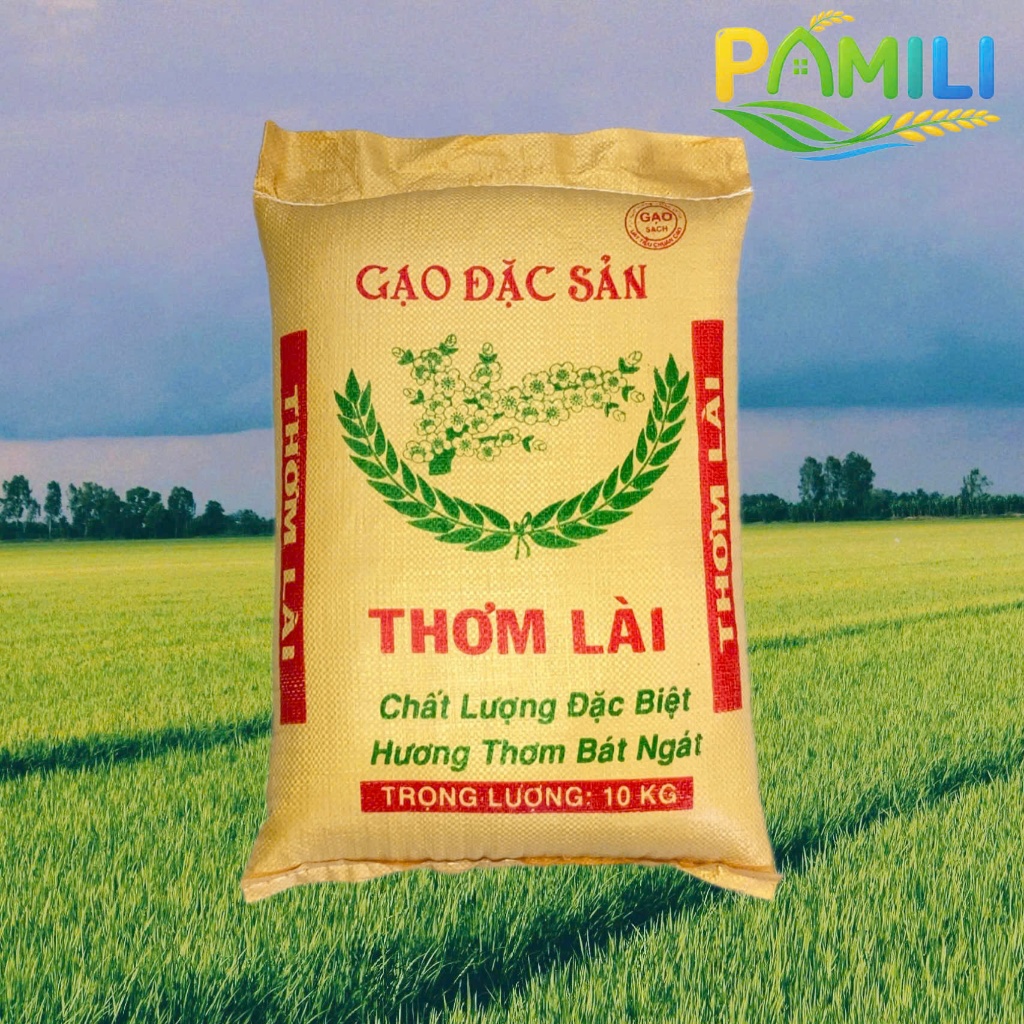 "PAMILI" TÚI 10KG GẠO THƠM LÀI ( JASMINE RICE ) CAO CẤP DẺO MỀM, HẠT DÀI THƠM TỰ NHIÊN.