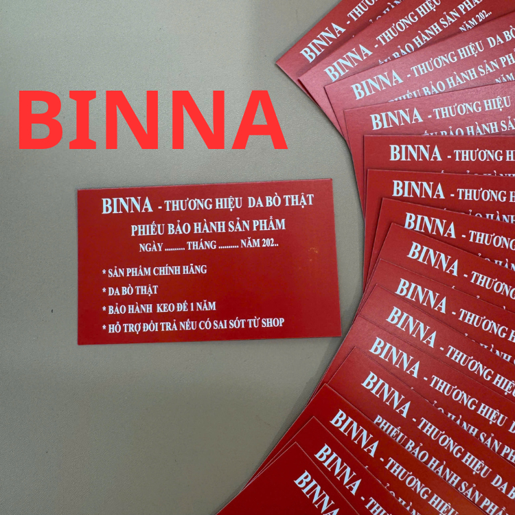 Phiếu bảo hành cảm ơn BINNASHOES<>