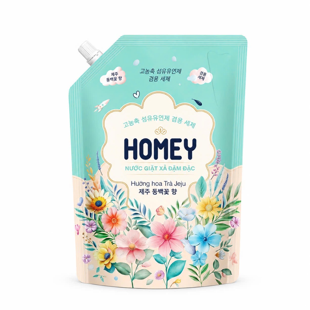 NƯỚC GIẶT XẢ HOMEY ĐĐ HƯƠNG HOA TRÀ JEJU 3.4KG