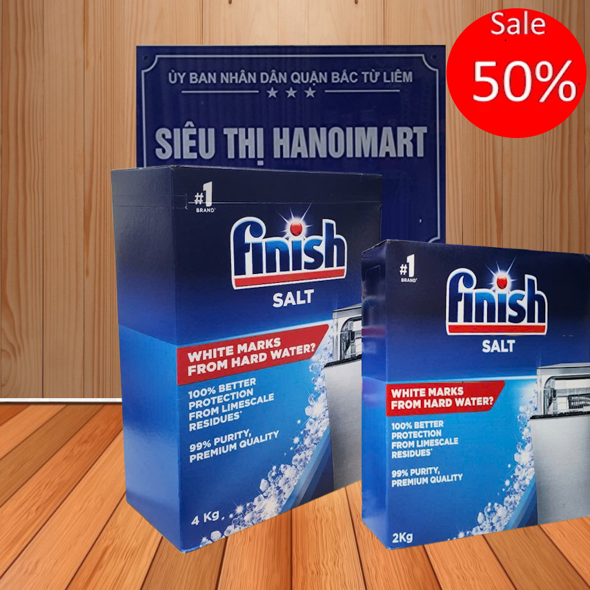 Muối rửa bát Finish 4kg, 2kg muối finish 1kg muối làm mềm nước finish, muoi rua bat finish salt 1kg 