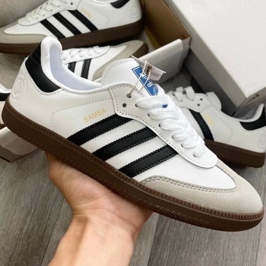Giày Thể Thao Adidas Samba White Black, Giày Samba đủ size Nam nữ tặng Full Bill Box