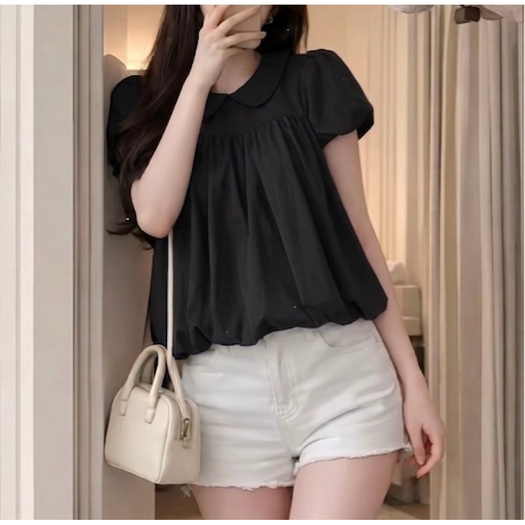 Áo babydoll Nữ Áo Bí Cổ Sen Dễ Thương [FREESHIP]🌸Áo Kiểu Nữ Tay Phồng Phong Cách Ulzzang🌸 | BigBuy360 - bigbuy360.vn