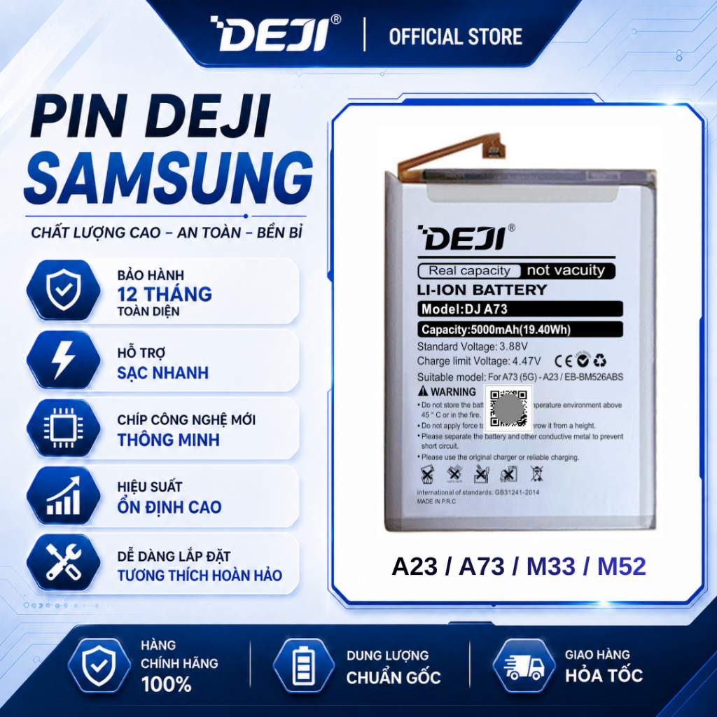 Linh Kiện Deji Samsung A23 / M33 / M52 / A73 5G (5000mAh) | EB-BM526ABS