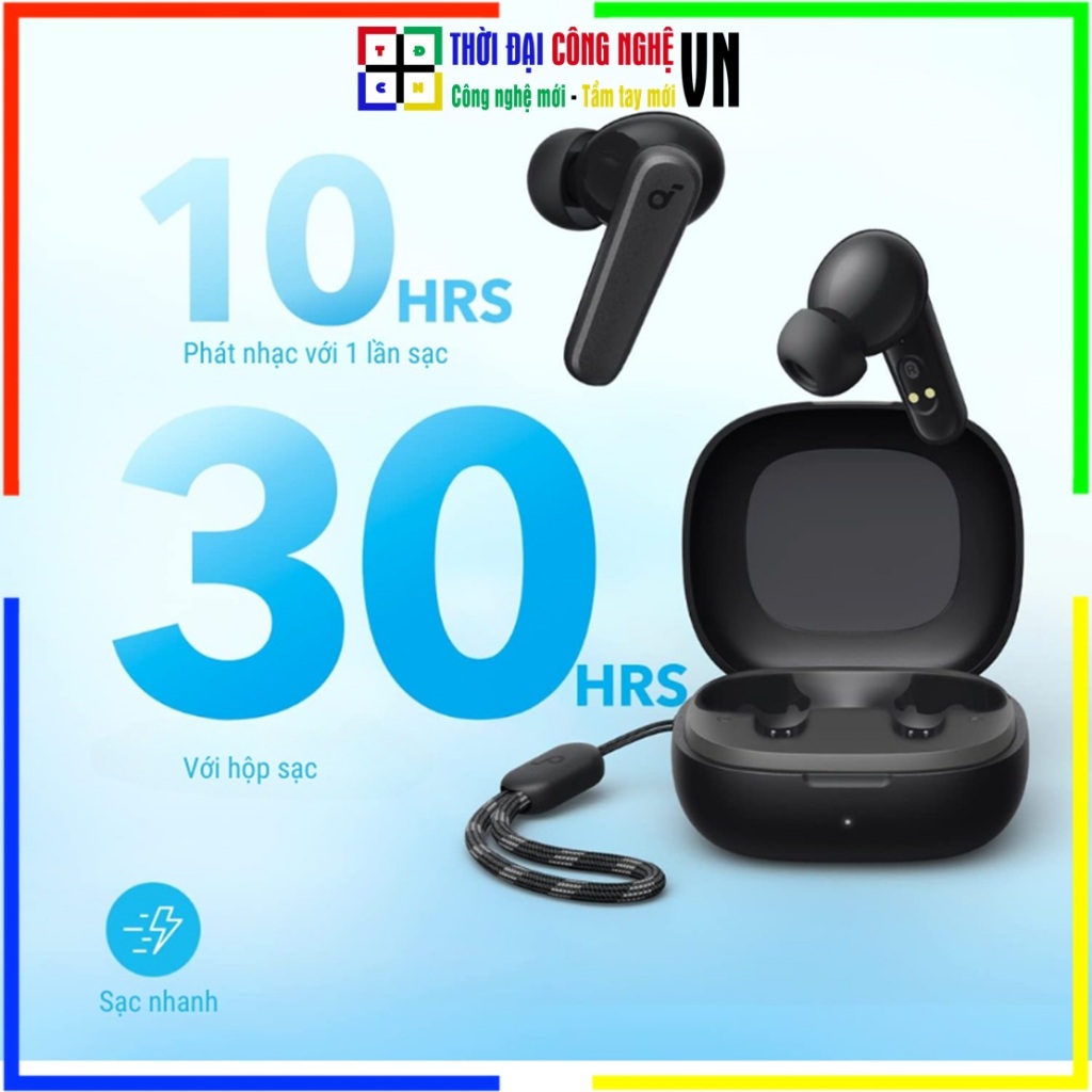 Tai nghe Soundcore R50i - Anker A3949 | Bass Mạnh Mẽ | Pin 30H | Chống Nước IP54 | Hàng Smartkink BH