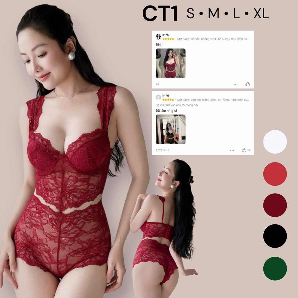 [NHIỀU MÀU] Bộ bra ren CT1 có thể tách áo mặc ngoài sẵn gọng mút MELINGERIE (mút mỏng/nâng) | BigBuy360 - bigbuy360.vn