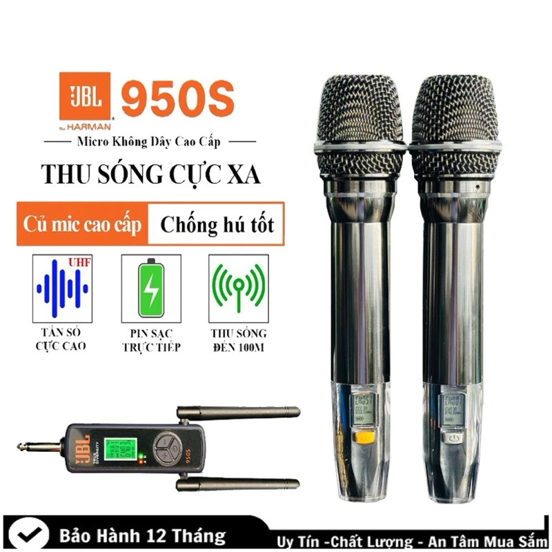 Micro Cao Cấp JBL 950S Đa Năng Sử Dụng Cho Tất Loại Loa Kéo, Vang, Amply, Dàn Karaoke. Mic JBL 950S 