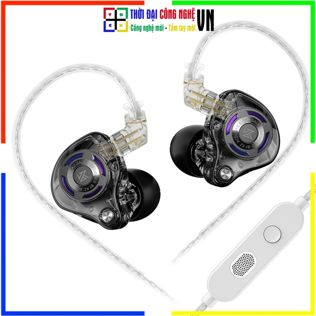 Tai nghe In-ear KZ GALE Có dây, Dynamic Driver 10mm, Chất âm cân bằng, HiFi, Jack 3.5mm. BH 12 tháng