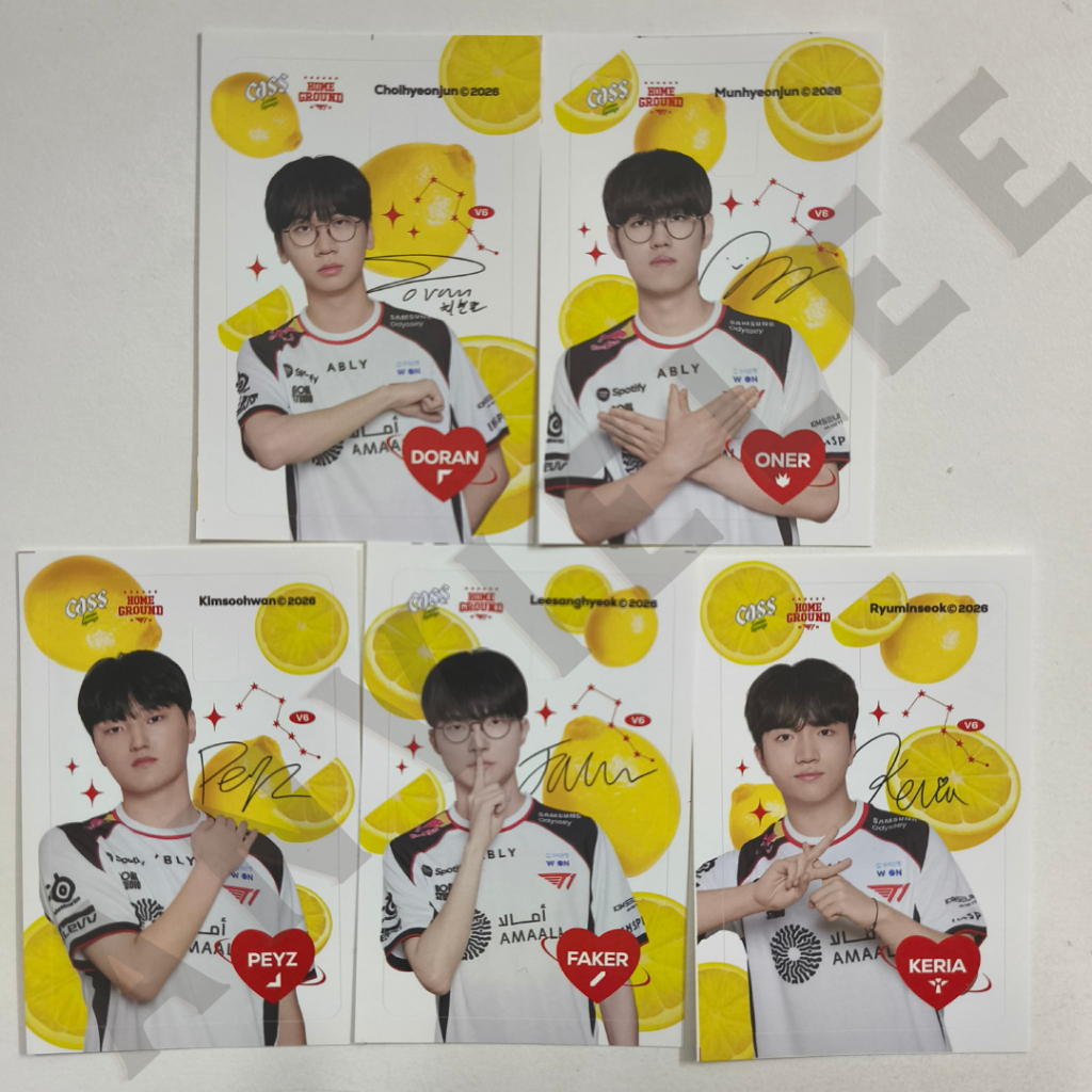 Thẻ bo góc Card T1 Cass Faker Oner Gumayusi Keria Doran Peyz chanh