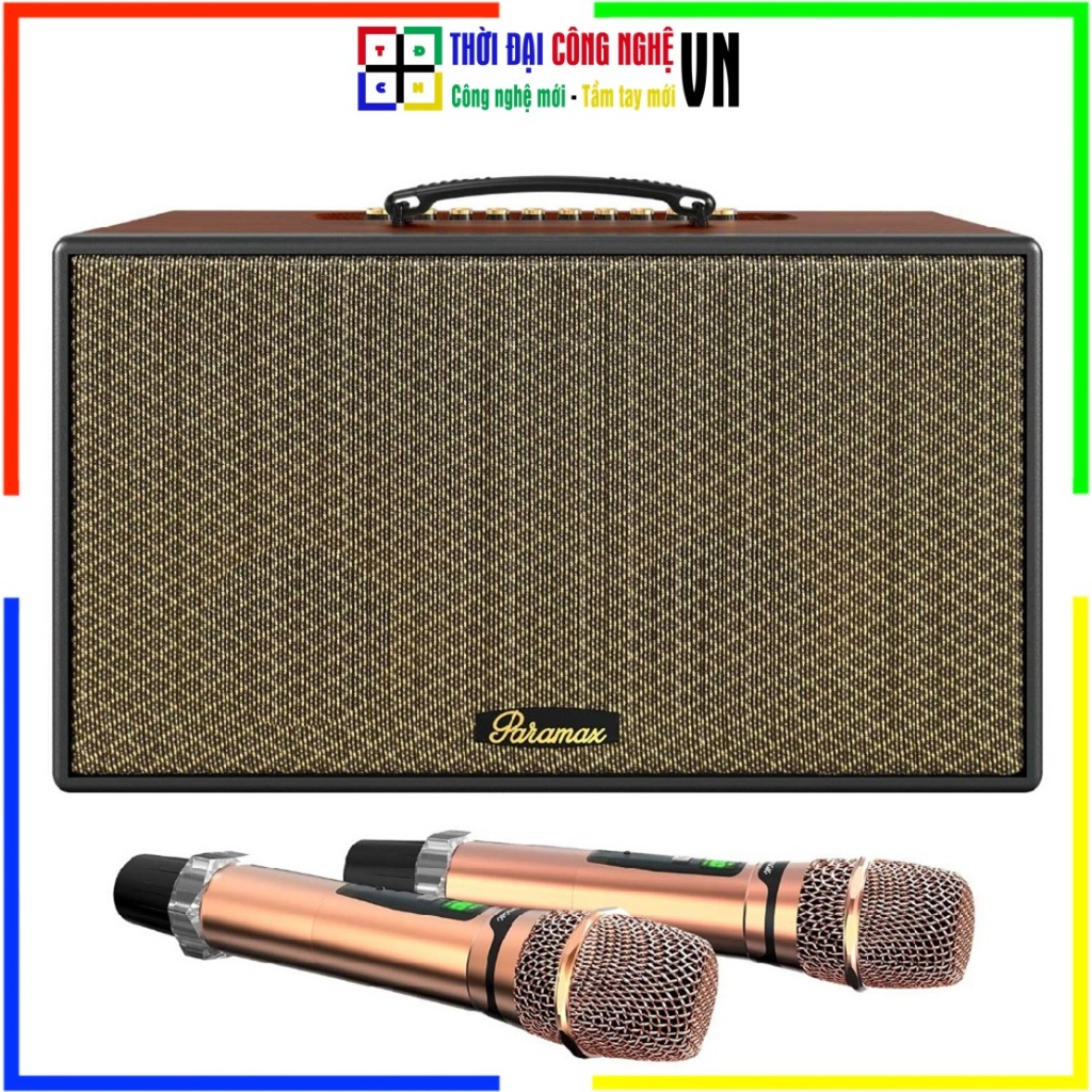 Loa Karaoke Di Động PARAMAX AURA - Công Suất 250W, Kèm 2 Micro UHF - Bảo Hành 3 Năm Chính Hãng, 1 Đổ