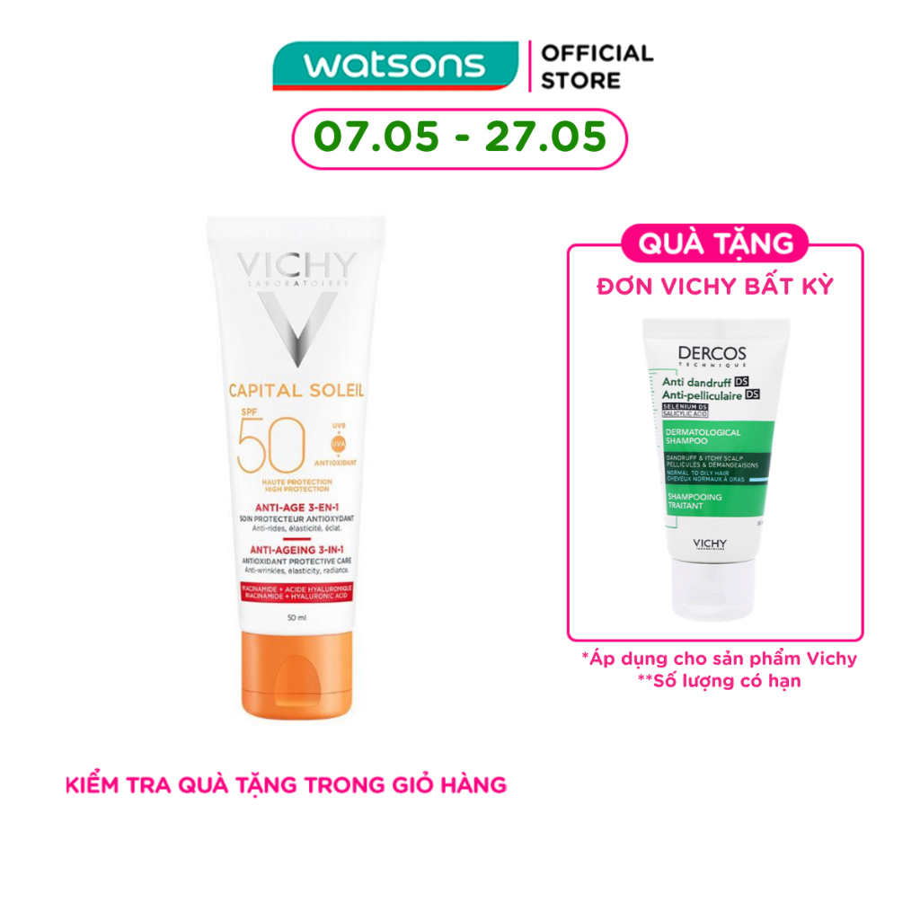 Kem Chống Nắng Vichy Chống Lão Hóa Ideal Soleil Anti Age 50ml