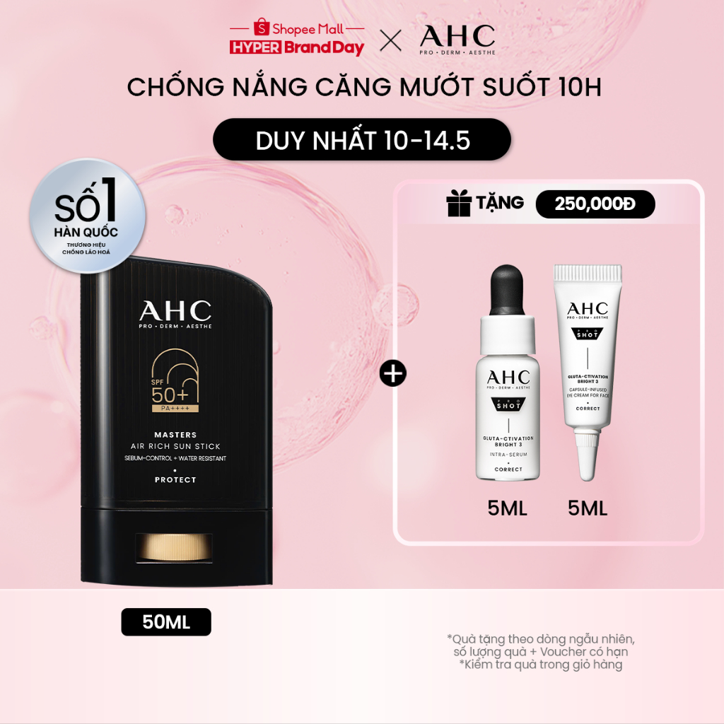 Sáp Chống Nắng AHC phổ rộng kiềm dầu suốt 24H Masters Air Rich Sun Stick 22g | BigBuy360 - bigbuy360.vn