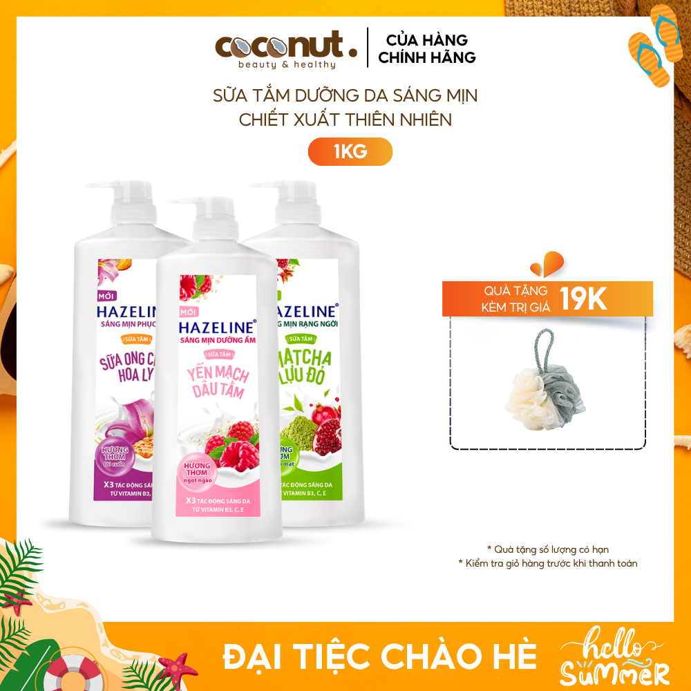 Sữa Tắm Dưỡng Thể Hazeline Matcha Lựu Đỏ, Hazeline Yến Mạch Dâu Tằm Giúp Làm Sáng Da 1kg