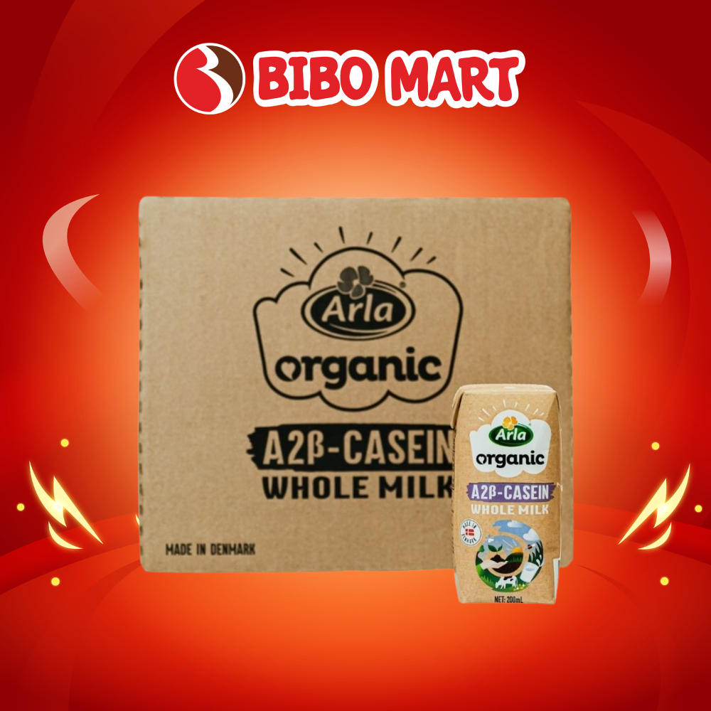 [MALL] Thùng 20 Hộp Sữa Tươi Organic Arla A2 (1Y+) Hỗ Trợ Hệ Tiêu Hoá Tốt - Bibo Mart