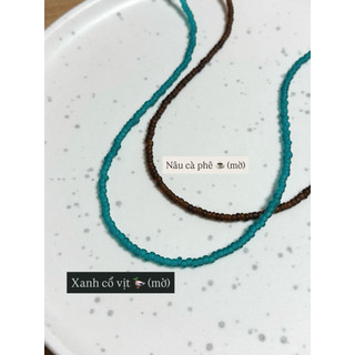 Vòng cổ hạt cườm pastel đơn giản