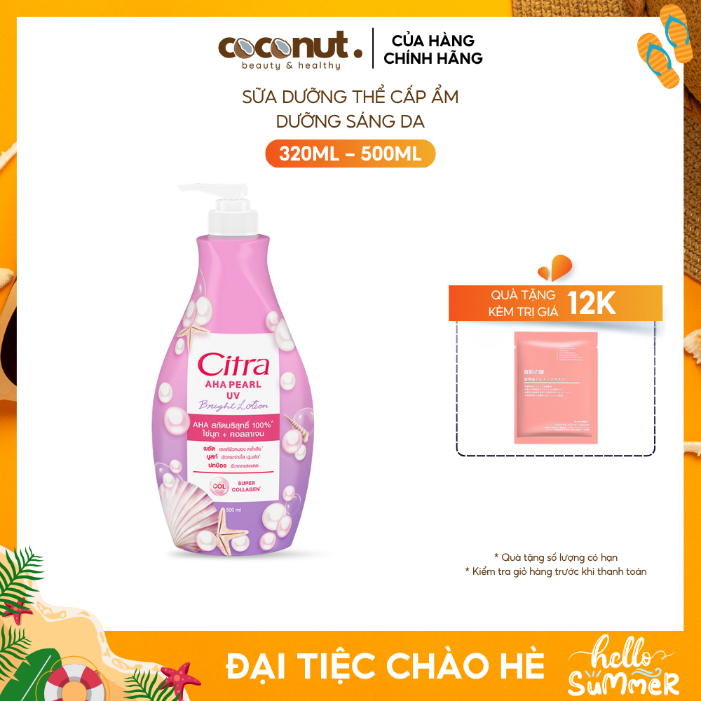 Sữa dưỡng thể Citra dưỡng ẩm làm sáng da toàn thân với Collagen và Vic C 320ml - 500ml