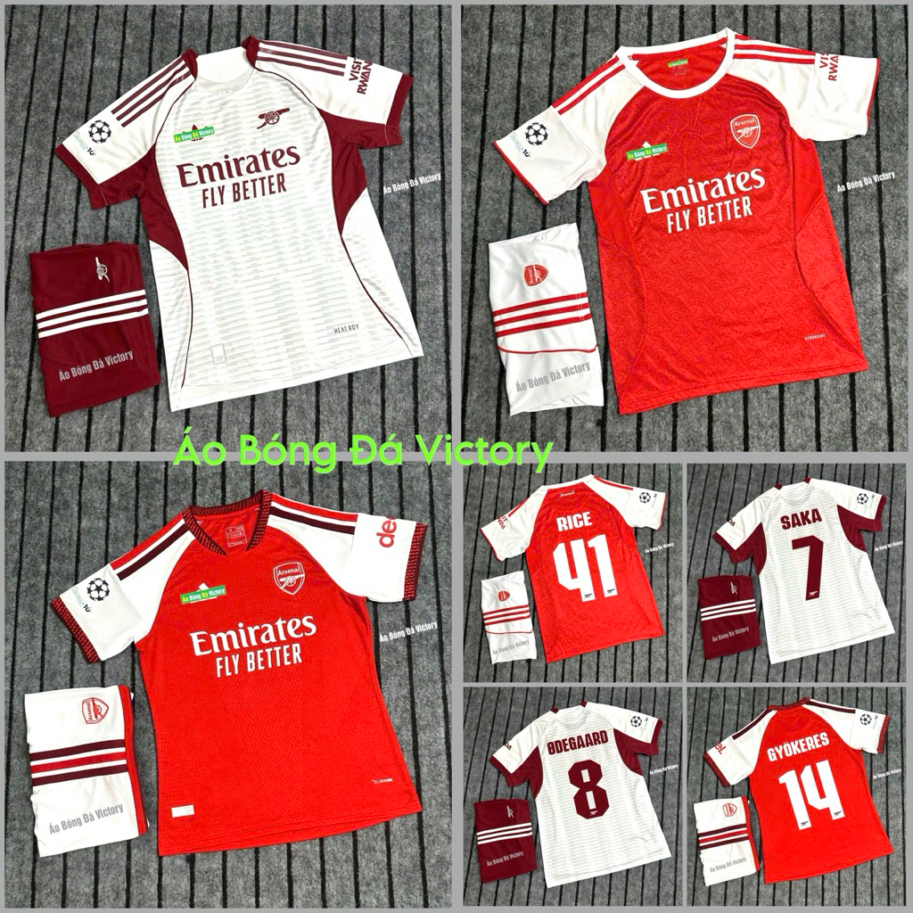 Bộ Quần Áo Bóng Đá CLB Arsenal Đỏ 2025/2026 - Áo Đá Banh CLB Arsenan 25/26
