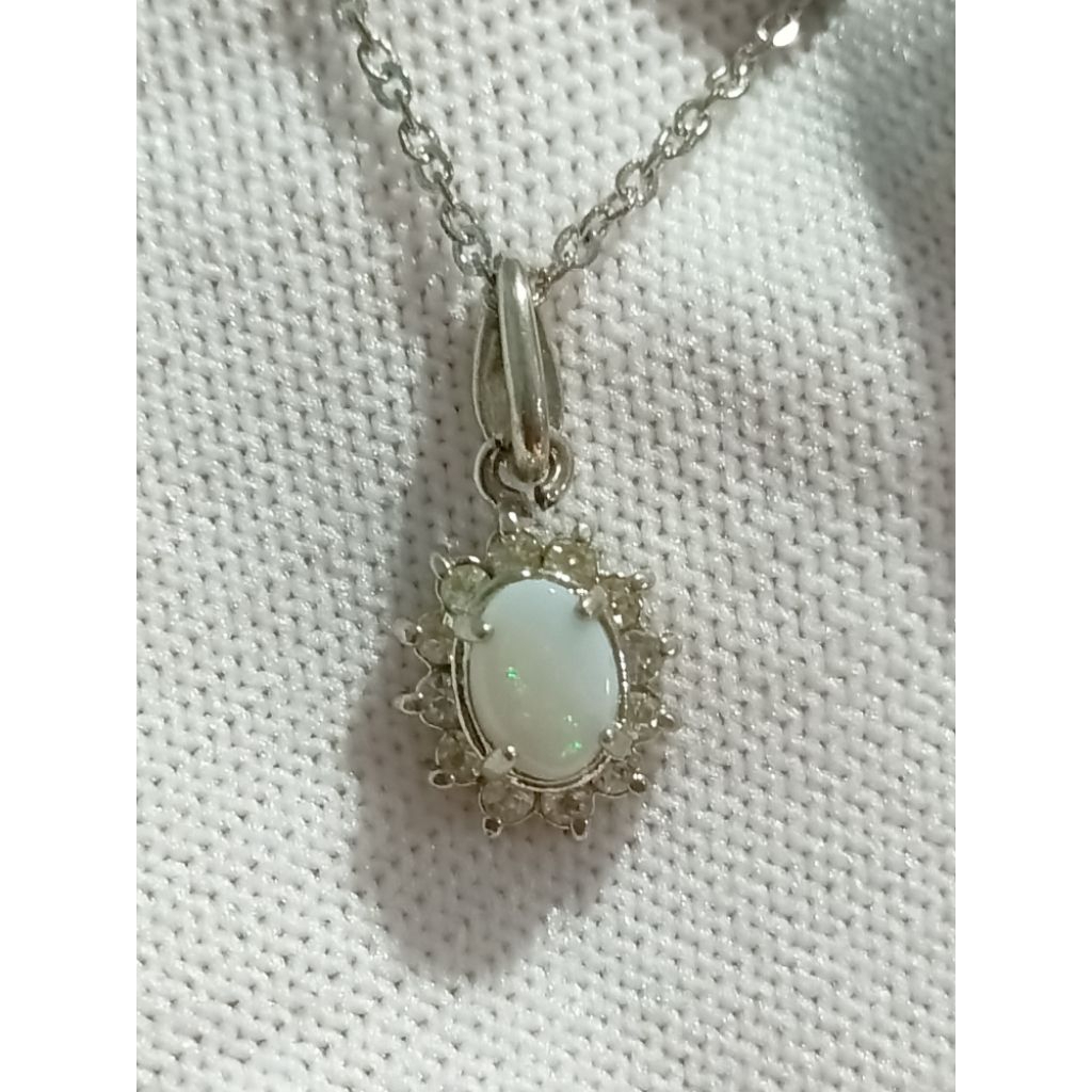Dây chuyền vintage đá opal si nhật