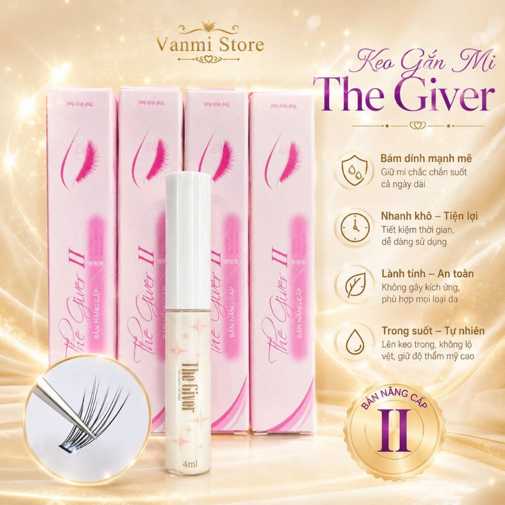 Keo Dán Mi The Giver 4ml, Độ Bám Cao, Giữ Mi Siêu Chặt - Vanmi Store