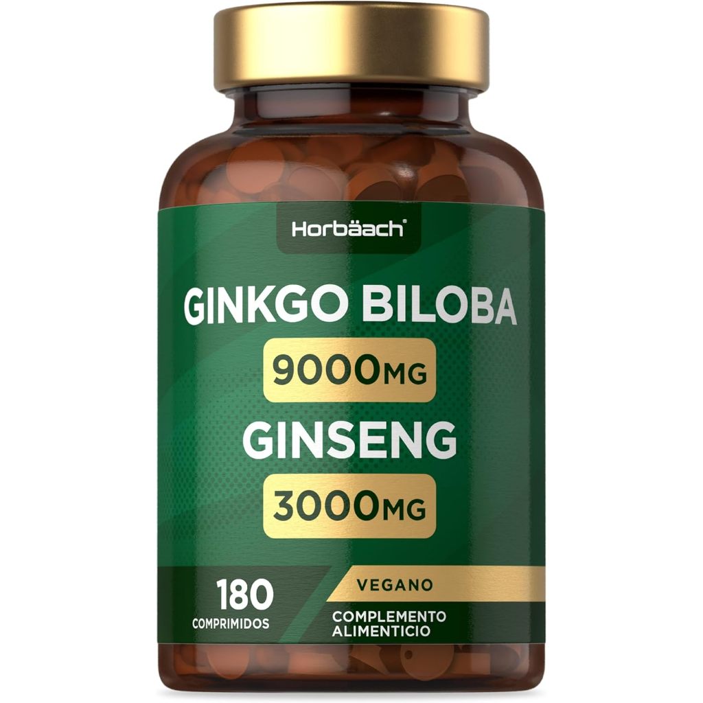 [CB] Lá Bạch Quả khô. Ginkgo 9000mg & Korean Ginseng Root 3000mg chính hãng Horbaach. Hộp 180v.
