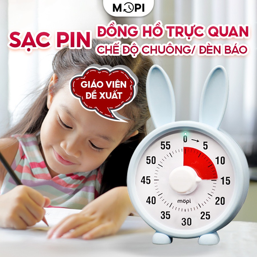 Đồng hồ Pomodoro bấm giờ học tập, mopi timer MP038 đếm ngược tập trung cho bé, đồng hồ hẹn giờ mini 