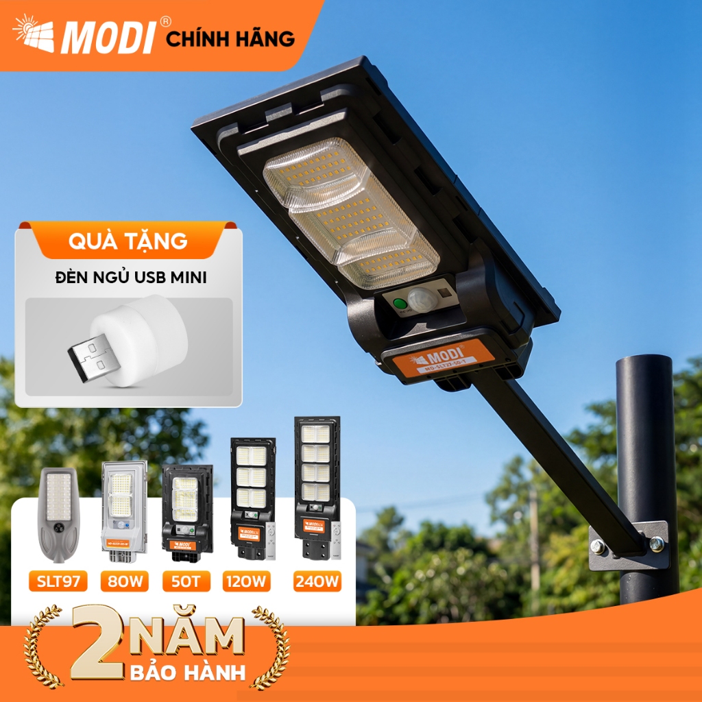 Đèn Năng Lượng Mặt Trời MODI SOLAR, Đèn Led Năng Lượng Mặt Trời Chip Led Siêu Sáng