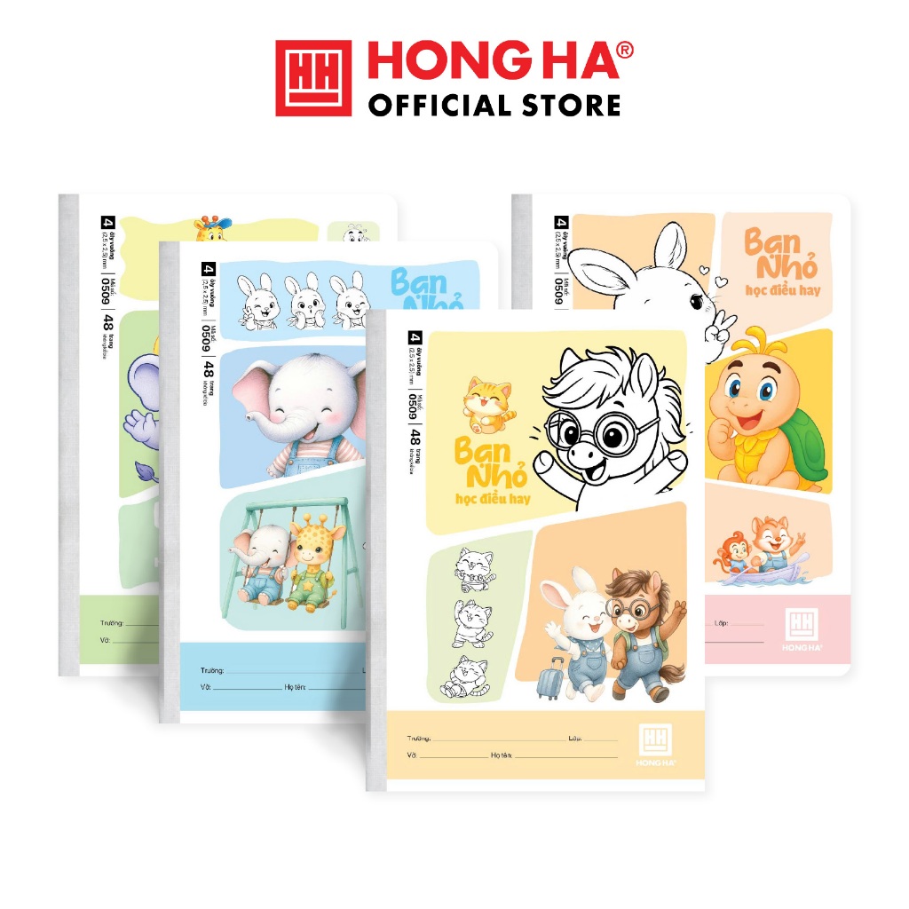 Vở Ô Ly Bạn Nhỏ Hồng Hà 48 trang, Vở Ô Ly Hồng Hà School định lượng 100gsm - 0509