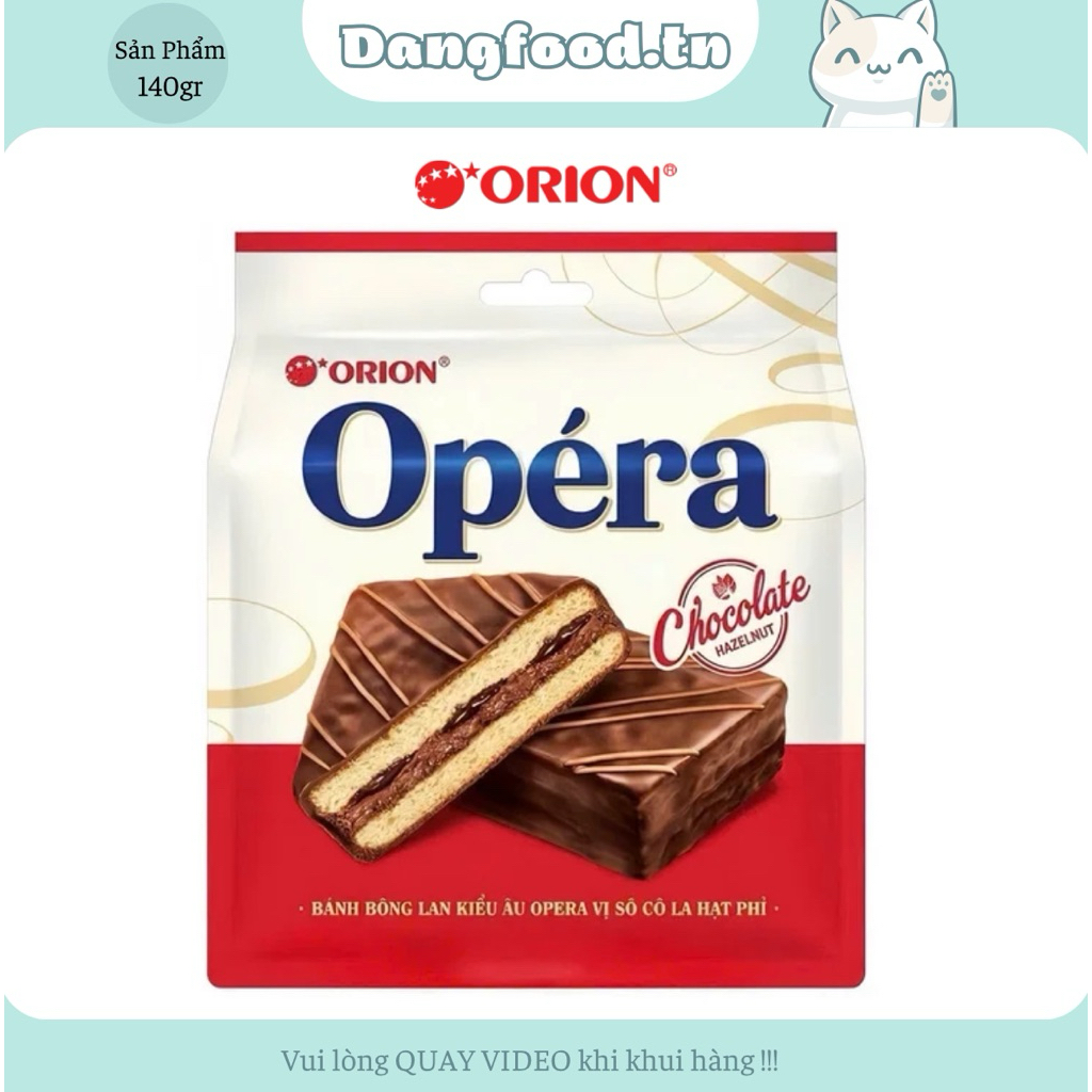 Bánh Mềm Opera Vị Socola Kiểu Âu Túi 140gr - Sản Phẩm Chính Hãng 100% Từ Nhà Orion