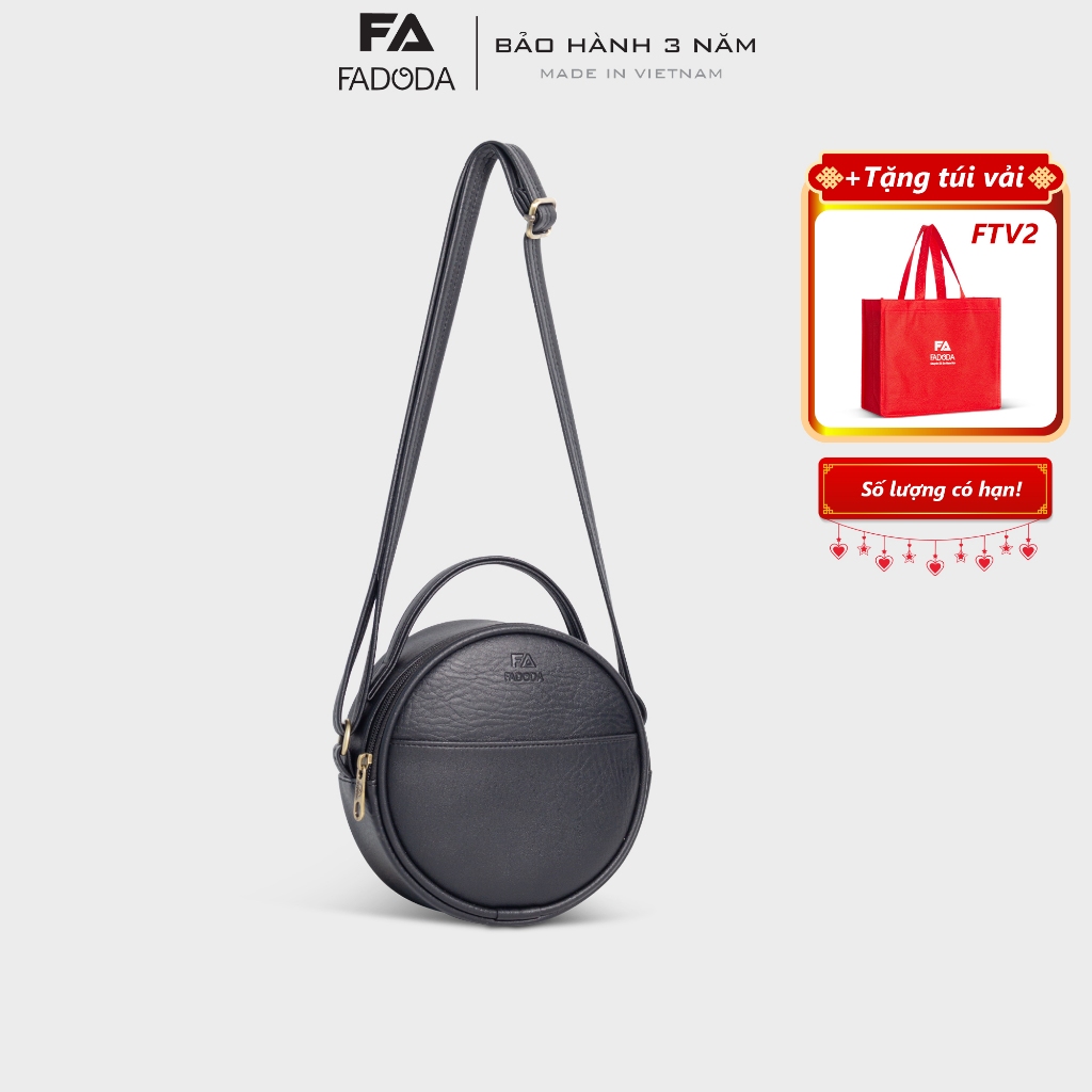 Túi đeo chéo da nữ tròn mini thời trang đơn giản Fadoda FN30