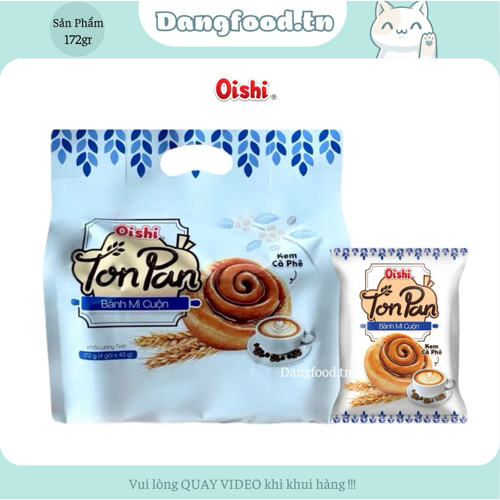 Bánh Mì Cuộn Tonpan Vị Kem Cà Phê Oishi 172gr 🔥