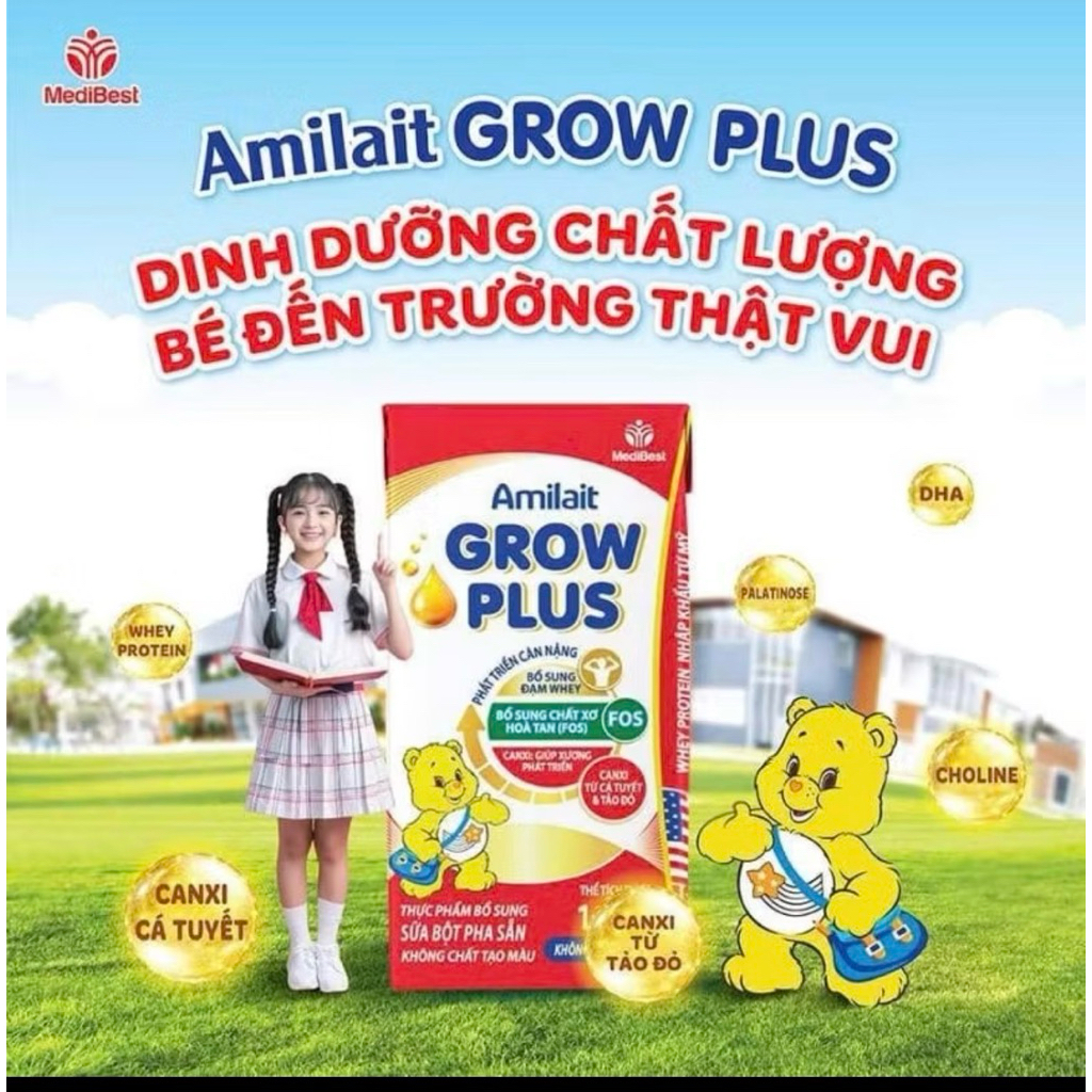 Sữa bột pha sẵn Amilac Grow Plus [thùng 48 hop*110ml/180ml]