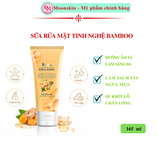 Sữa Rửa Mặt Nghệ Bamboo Làm Sạch Dịu Nhẹ, Hỗ Trợ Giảm Mụn, Da Sáng Khỏe Tự Nhiên 165ML