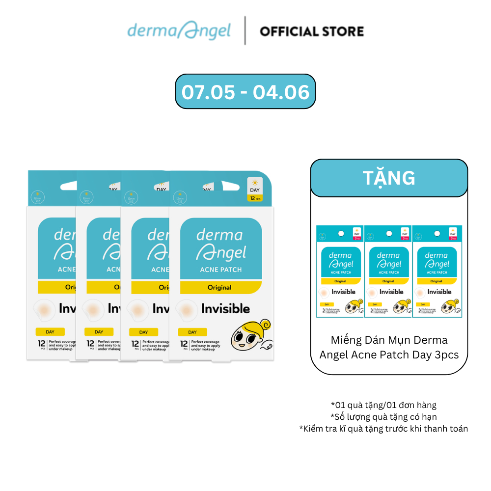 Combo 4 Miếng Dán Mụn Derma Angel (Không Tiệt Trùng) - Derma Angel Acne Patch Day 12