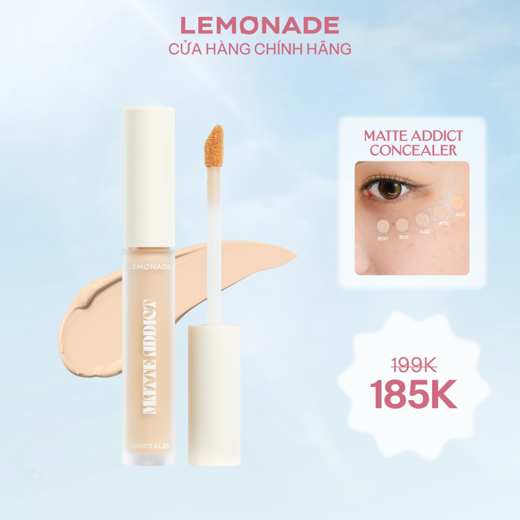Kem che khuyết điểm kiềm dầu bền màu Lemonade Matte Addict Concealer 3g