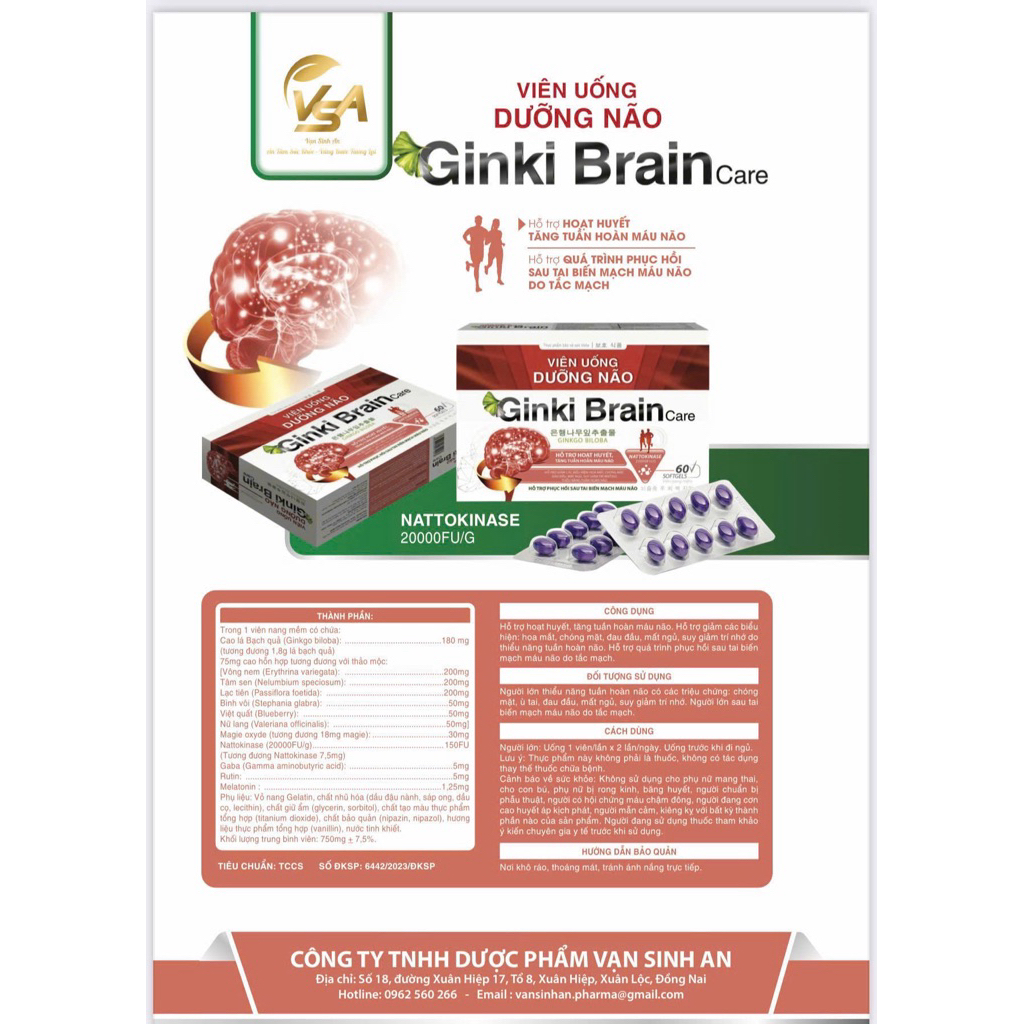 VIÊN UỐNG DƯỠNG NÃO GINKI BRAIN CARE