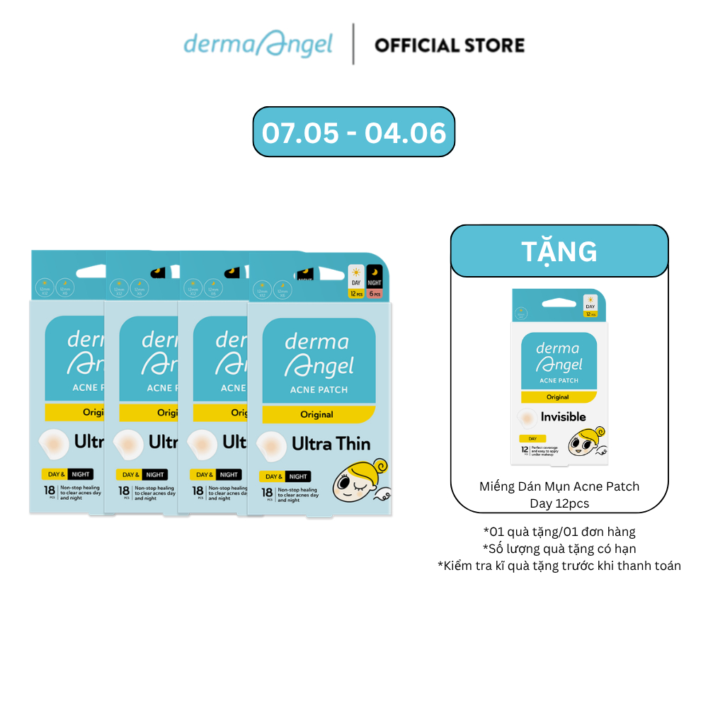 Combo 4 Miếng Dán Mụn Derma Angel (Không Tiệt Trùng) - Derma Angel Acne Patch Mix 18