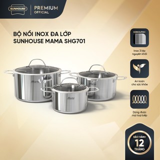 Bộ nồi Inox đa lớp SUNHOUSE MAMA SHG701